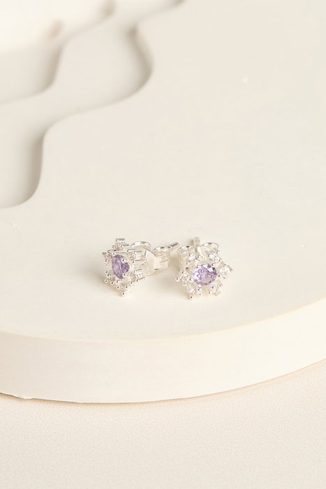Heliophilia Silver Pendientes de Plata Esterlina 925